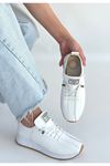 Monya Beyaz Cilt Bağcıklı Spor Ayakkabı