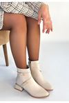 İnay Bej Cilt Topuklu Bot