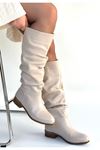 Winda Bej Cilt Körüklü Çizme