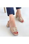 Erew Bej Cilt Topuklu Terlik